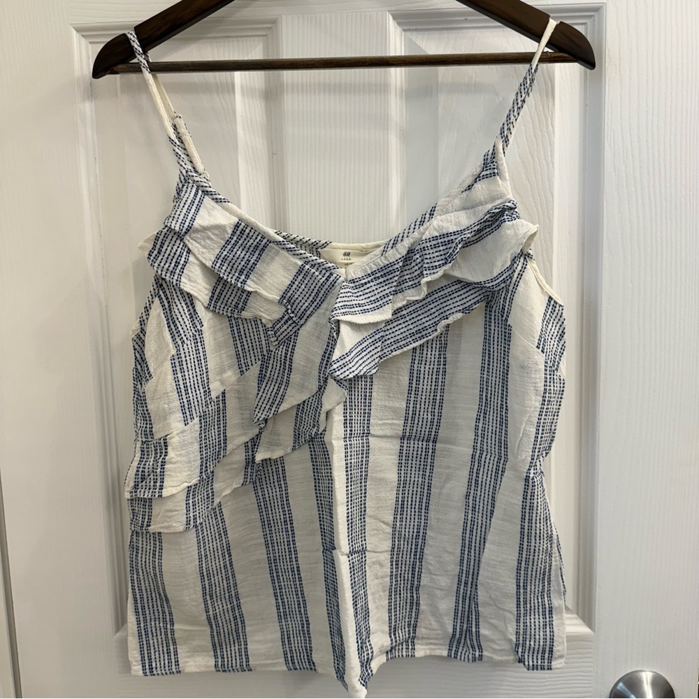Striped Blue and White Women's Top